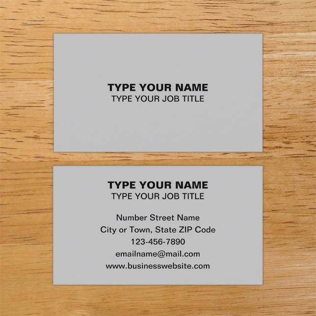 Einfache Schlichte Texte Design Graue Calling Card Telefonnummerkarte (Plain texts design gray calling card.)