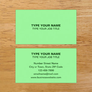 Einfache Schlichte Texte Design Light Green Callin Telefonnummerkarte