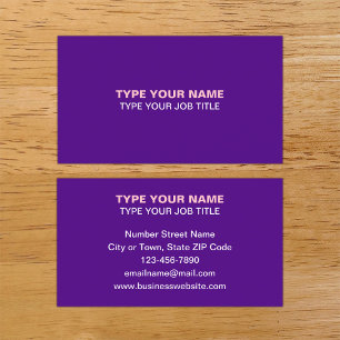 Einfache Schlichte Texte Design Lila Rufkarte Telefonnummerkarte