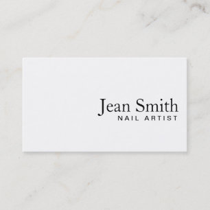 Einfache Schlichte White Nail Artist Business Card Visitenkarte