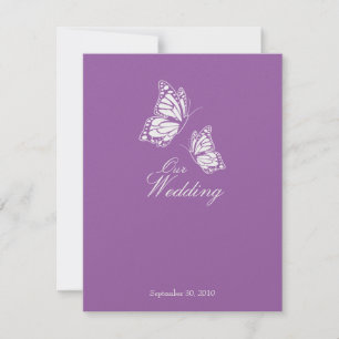 Einfache Schmetterlinge Hochzeit 2 Einladung
