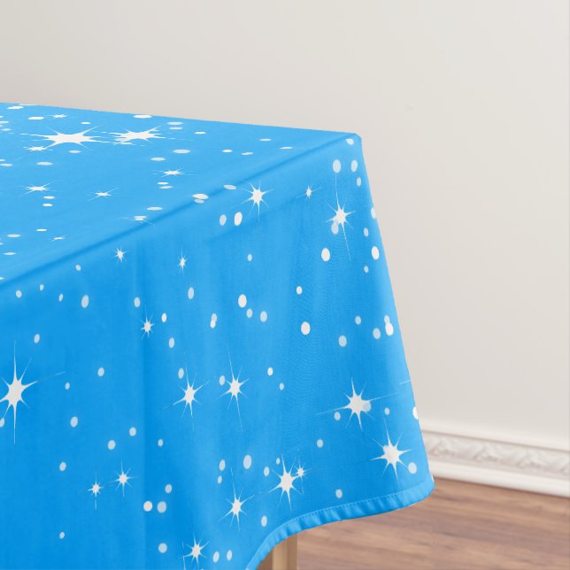 Einfache Schnee und Stars auf LICHT BLAU oder Ihre Tischdecke (Beispiel)