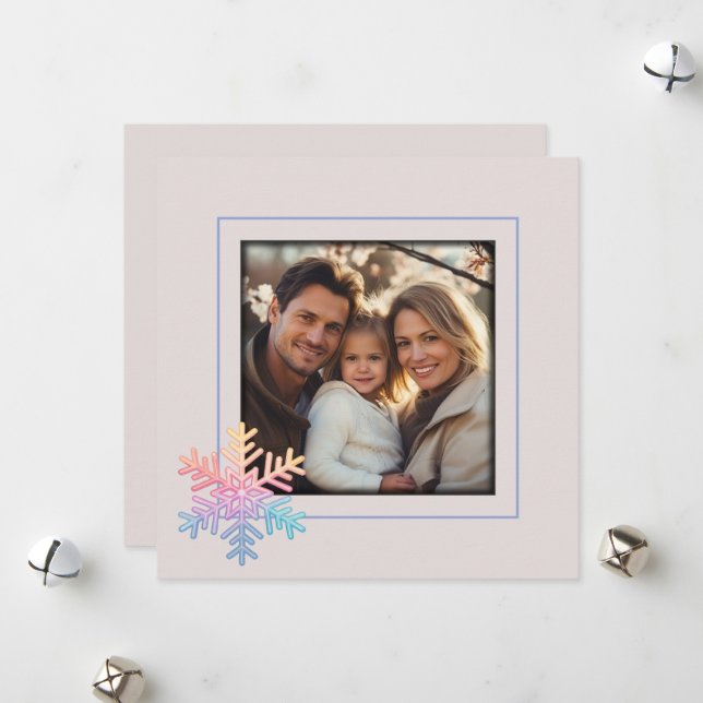 Einfache Schneeflocke Feiertagskarte (Vorderseite/Rückseite Beispiel)