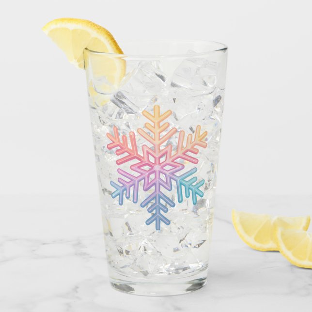 Einfache Schneeflocke Glas (Vorderseite Ice)