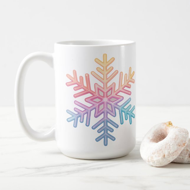 Einfache Schneeflocke Kaffeetasse (Mit Donut)