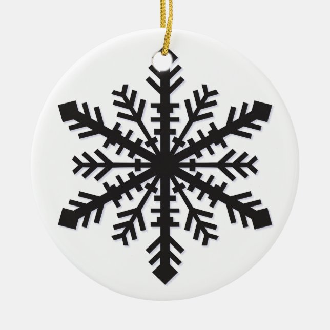 Einfache Schneeflocke Keramik Ornament (Vorne)