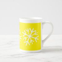 Einfache Schneeflocke, weißes, helles Gelb