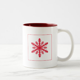 Einfache Schneeflocke Zweifarbige Tasse