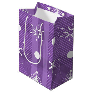 Einfache Schneeflocken Lila Karo Mittlere Geschenktüte