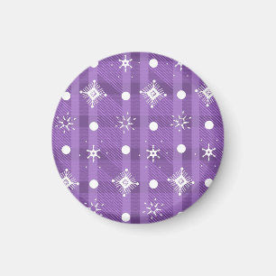 Einfache Schneeflocken Lila Karomuster Magnet
