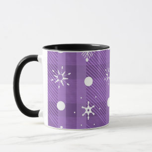 Einfache Schneeflocken Lila Karomuster Tasse