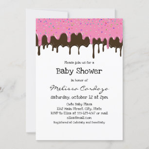 Einfache Schokolade Erdbeeren Tropfen - Babydusche Einladung