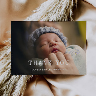 Einfache Schreibmaschine Baby Shower Dankeskarten Dankeskarte
