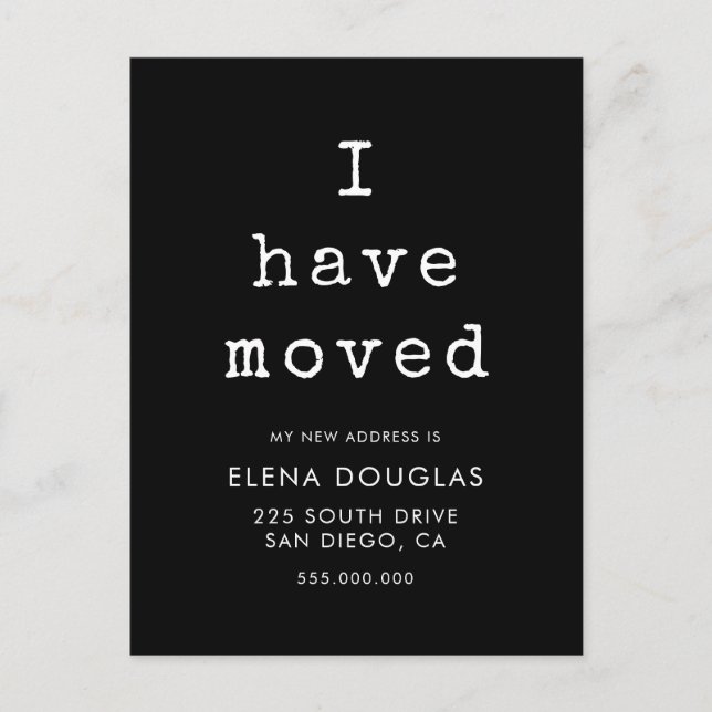 Einfache Schreibmaschine Ich habe bewegte Anzeige  Postkarte (Vorderseite)