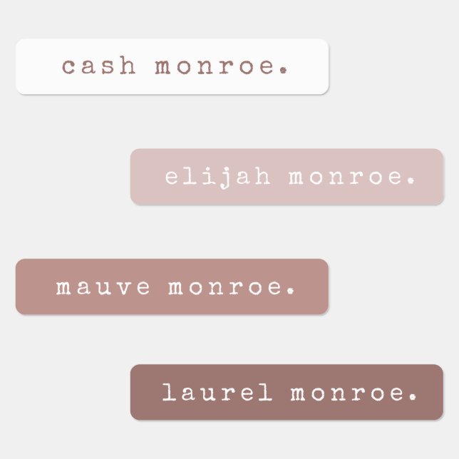 Einfache Schreibmaschine Kids Wassersicherer Name Etiketten (Gruppe)