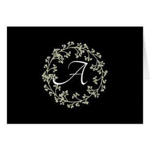Einfache Schrift Einfacher Kranz Monogramm Notizka