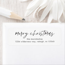 Einfache Schrift fröhlich Weihnachten schwarz-weiß