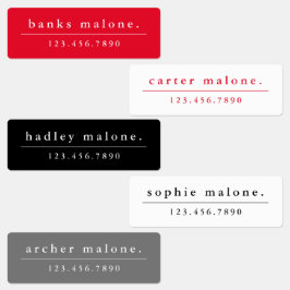 Einfache Schulfarben Kinder Waterproof Name Etiketten