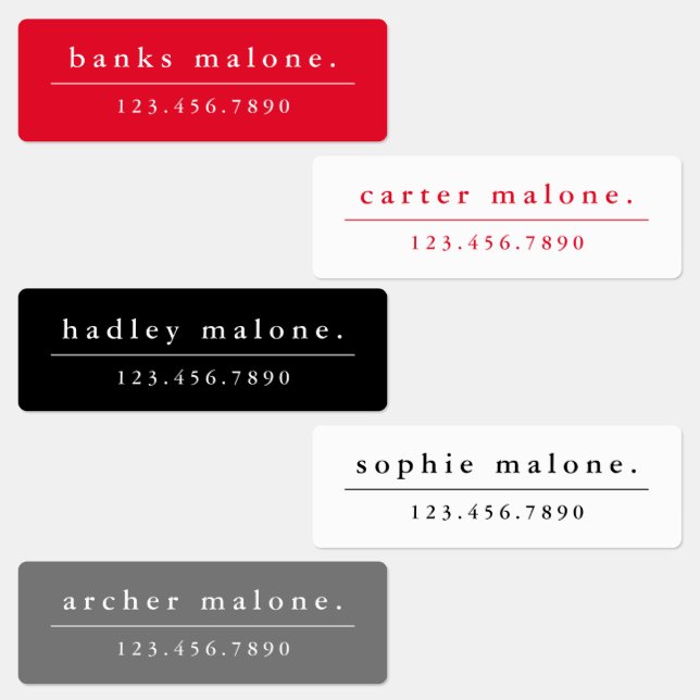 Einfache Schulfarben Kinder Waterproof Name Etiketten (Gruppe)