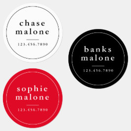 Einfache Schulfarben Wassersicherer Name Etiketten