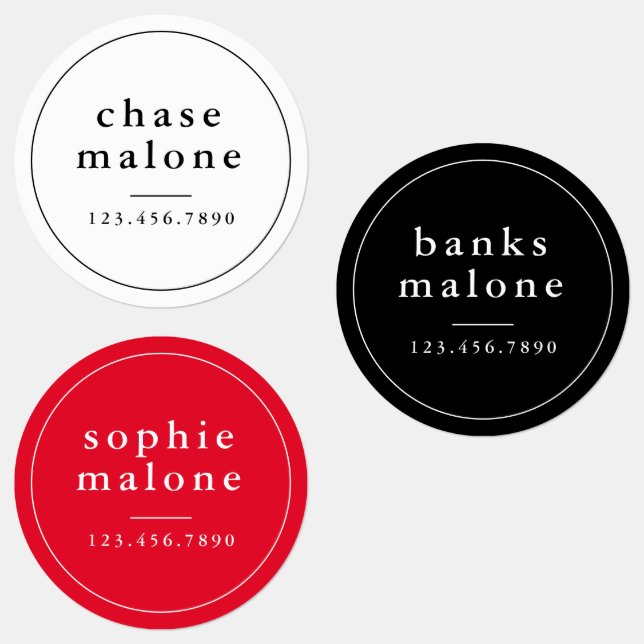 Einfache Schulfarben Wassersicherer Name Etiketten (Gruppe)