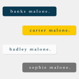 Einfache Schulfarben Wassersicherer Name Etiketten