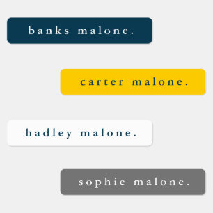 Einfache Schulfarben Wassersicherer Name Etiketten