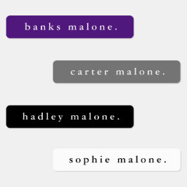 Einfache Schulfarben Wassersicherer Name Etiketten