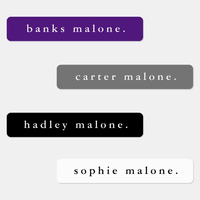 Einfache Schulfarben Wassersicherer Name Etiketten (Gruppe)