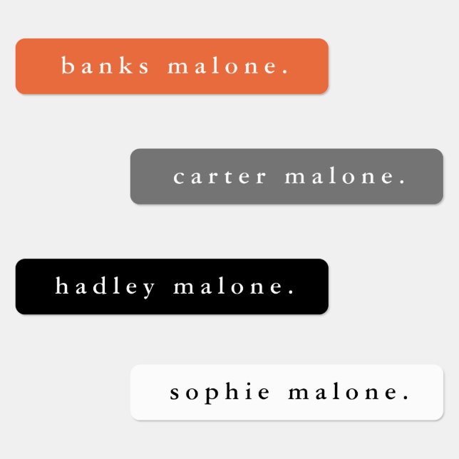 Einfache Schulfarben Wassersicherer Name Etiketten (Gruppe)