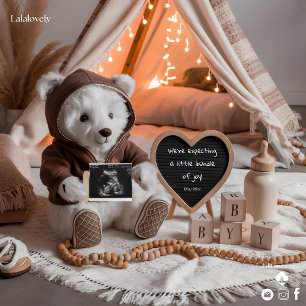 Einfache Schwangerschaftsankündigung für Babybär Feiertagskarte