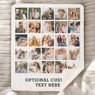 Einfache Schwarz-FotoCollage 25 Personalisiert Sherpadecke