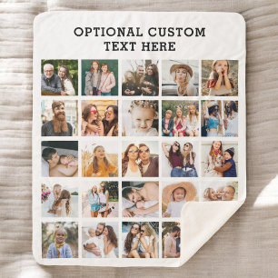 Einfache Schwarz-FotoCollage 25 Personalisiert Sherpadecke