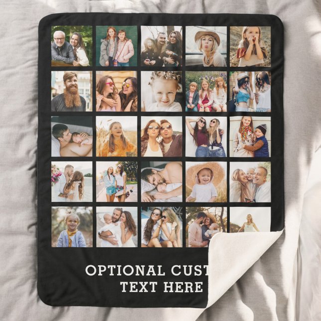 Einfache Schwarz-FotoCollage 25 Personalisiert Sherpadecke (Von Creator hochgeladen)