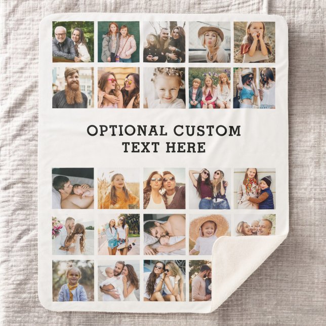 Einfache Schwarz-FotoCollage 25 Personalisiert Sherpadecke (Von Creator hochgeladen)