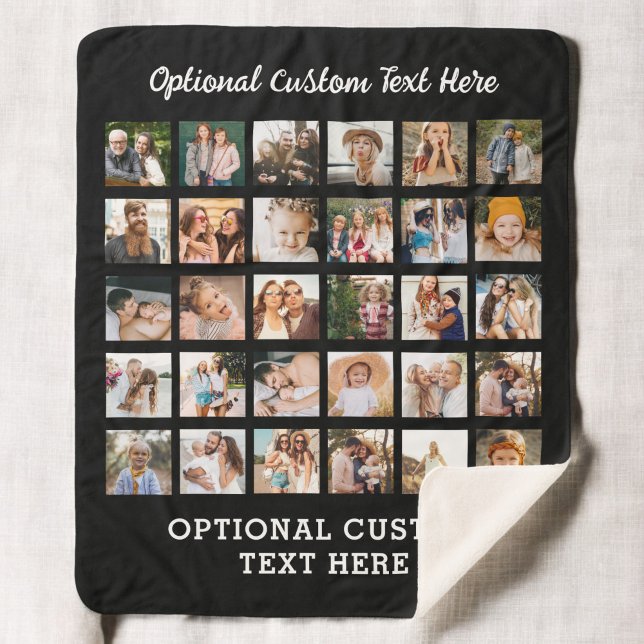 Einfache Schwarz-FotoCollage 30 Personalisiert Sherpadecke (Von Creator hochgeladen)