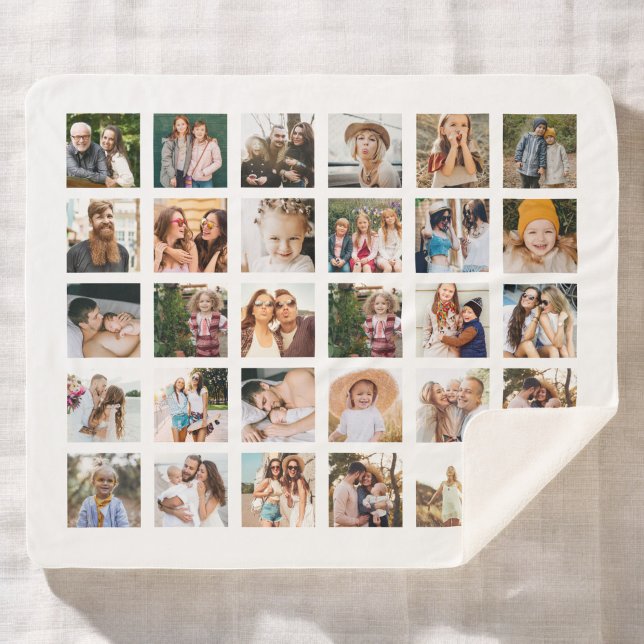 Einfache Schwarz-FotoCollage 30 Personalisiert Sherpadecke (Von Creator hochgeladen)