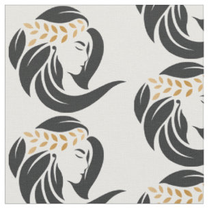 Einfache Schwarz-Gold-Friseur-Logohalle Stoff