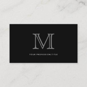 Einfache Schwarz-Grau-Moderne Typografie Monogramm Visitenkarte