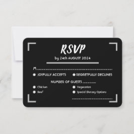 Einfache Schwarz-Handschrift-Hochzeit RSVP Karte
