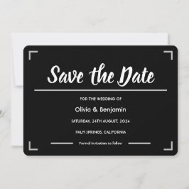 Einfache Schwarz-Handschrift-Hochzeit Save The Date