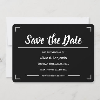 Einfache Schwarz-Handschrift-Hochzeit Save The Date