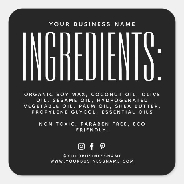 Einfache, schwarz-minimalistische Kerzenhalter Quadratischer Aufkleber (Vorderseite)