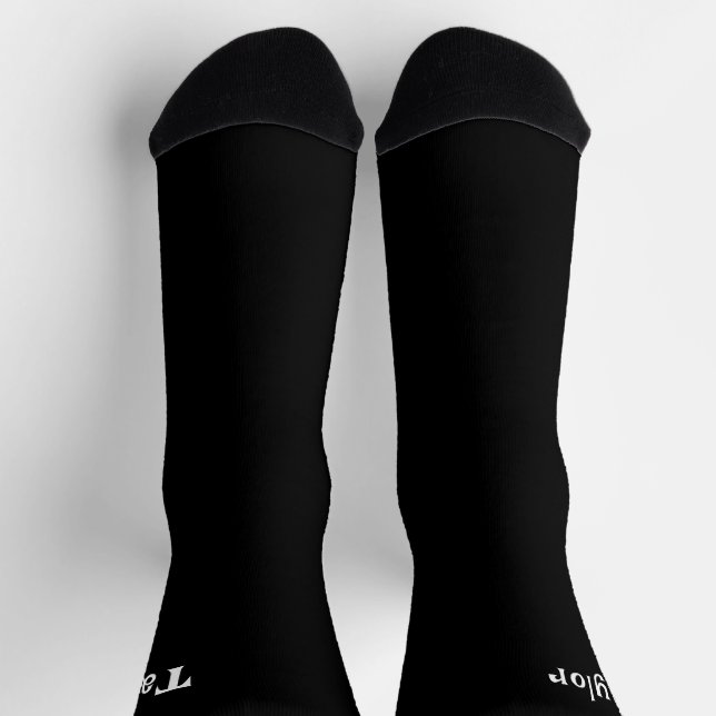 Einfache Schwarz mit Individuelle Name Socken (Oben)