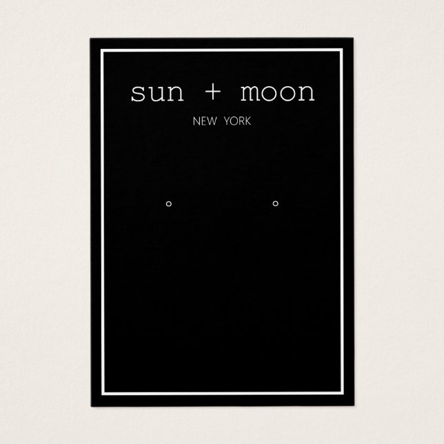 Einfache Schwarz-Moderne Schmuckschmuck-Anzeige (Vorderseite)