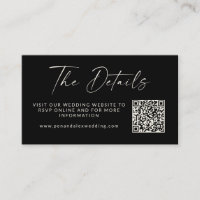 Einfache Schwarz-Moderne SkriptWedding QR Code Web