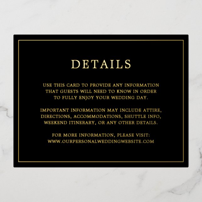 Einfache Schwarz-Monogramm-Hochzeitsfolie Folie Einladungspostkarte (Vorderseite)