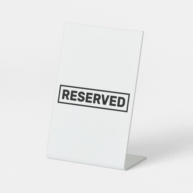 Einfache schwarz reservierte Textform  Sockelschild (Vorderseite)