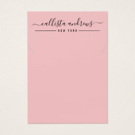 Einfache Schwarz-Rosa-Script-Nekklassekarte