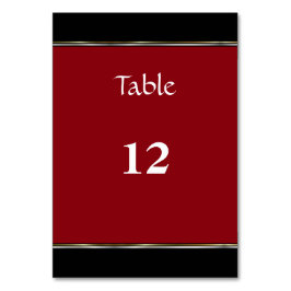 Einfache Schwarz-Rot-Hochzeit-Tischnummer Tischnummer